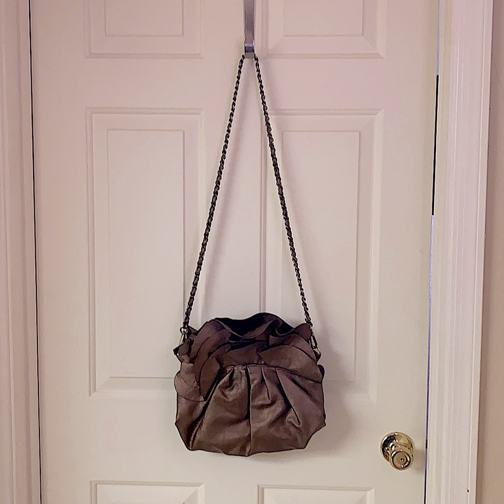 High Fashion Ruffled Bronze purse